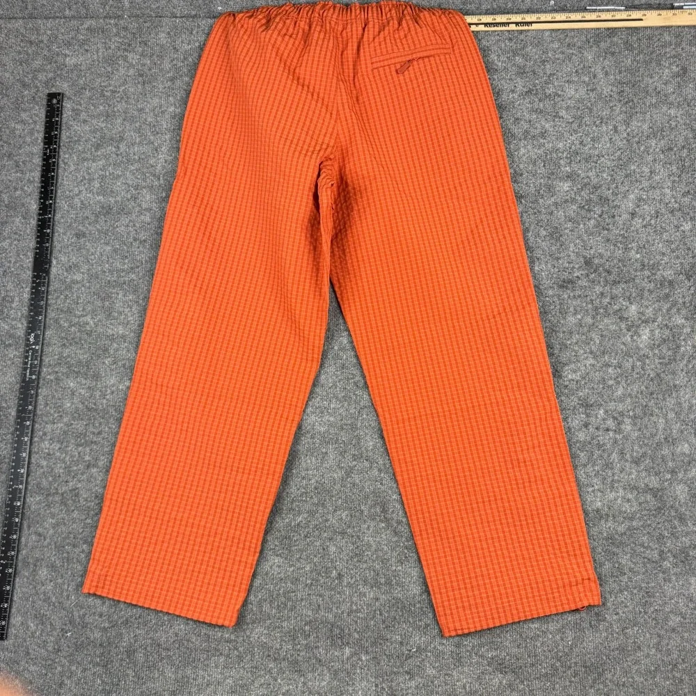 Round Two Pants Mens Size 30 Orange Grid Pattern Straight Leg Streetwear NWT